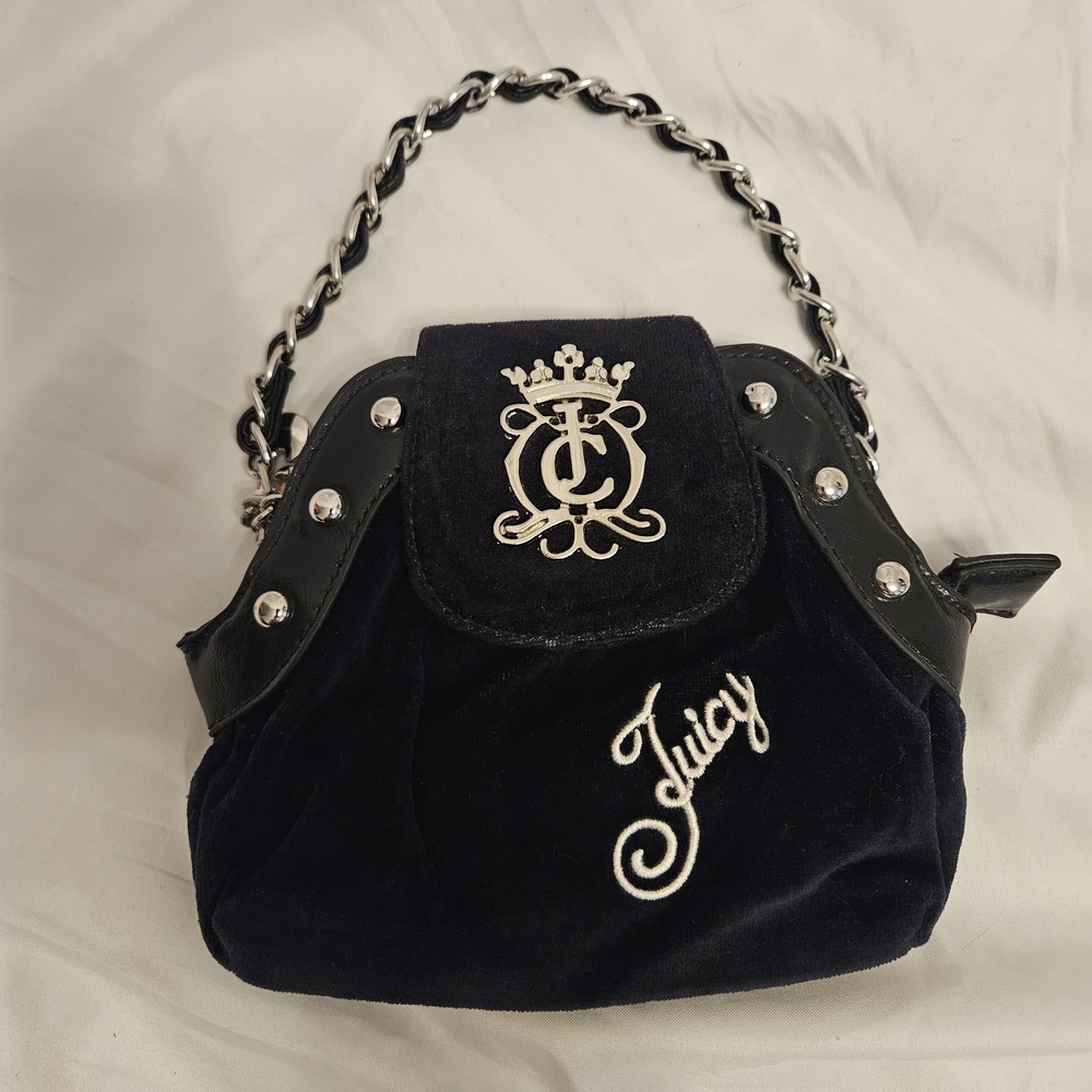 Juicy Couture Black Mini Bag with Silver Accents